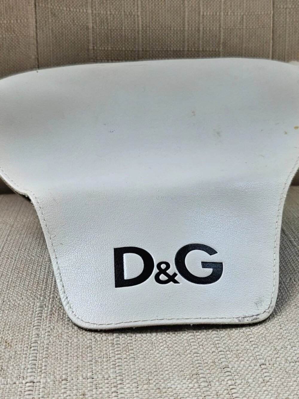 Vintage Dolce & Gabbana Eyeglasses Case White Leather Semi hard Case only - Picture 9 of 12